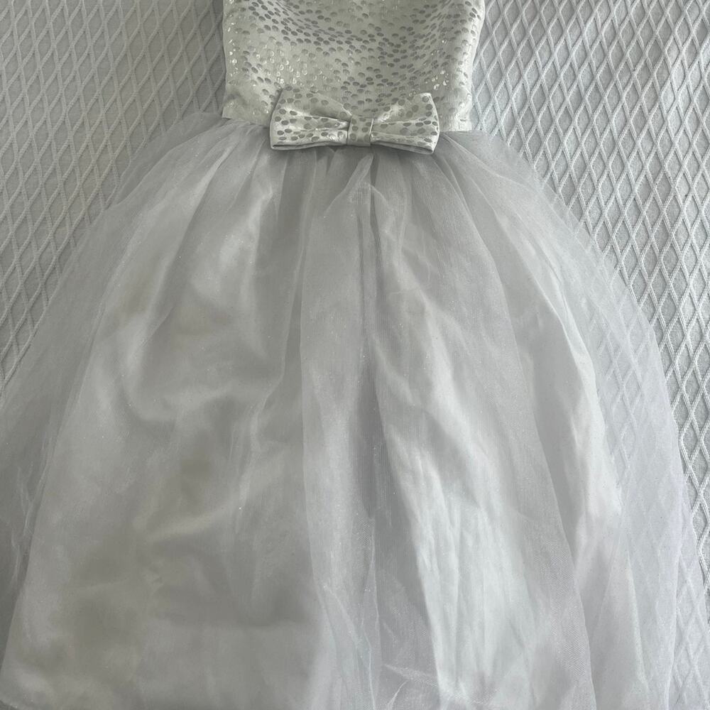 Marmellata White and Silver Party Dress Girl’s Size 8